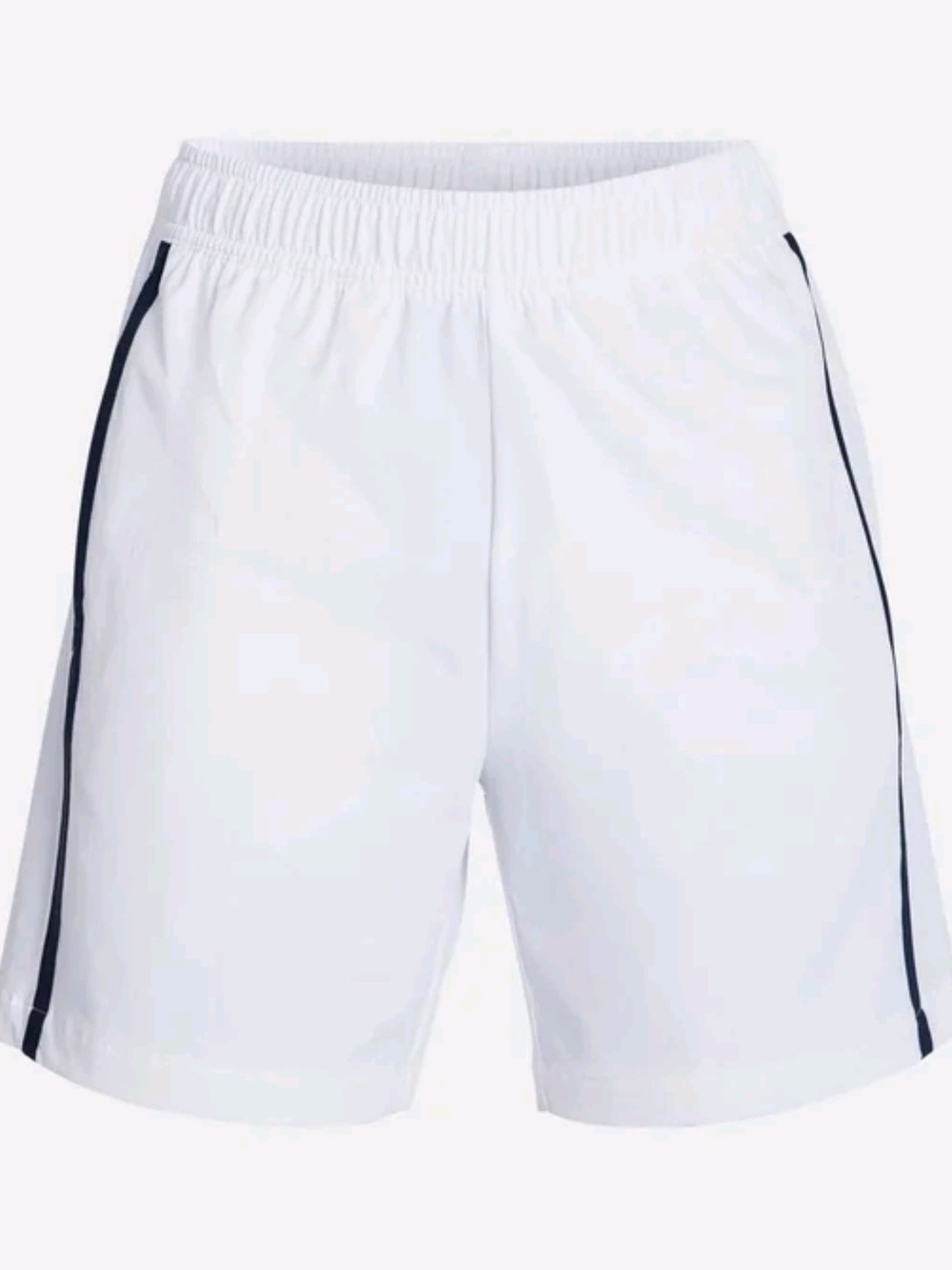 Athletic Works Mens Active Gym Tennis Shorts White Black Stripe NWT